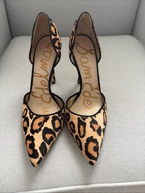 Sam Edelman Leopard-Print Pointed D'Orsay Pumps - Tan/Black